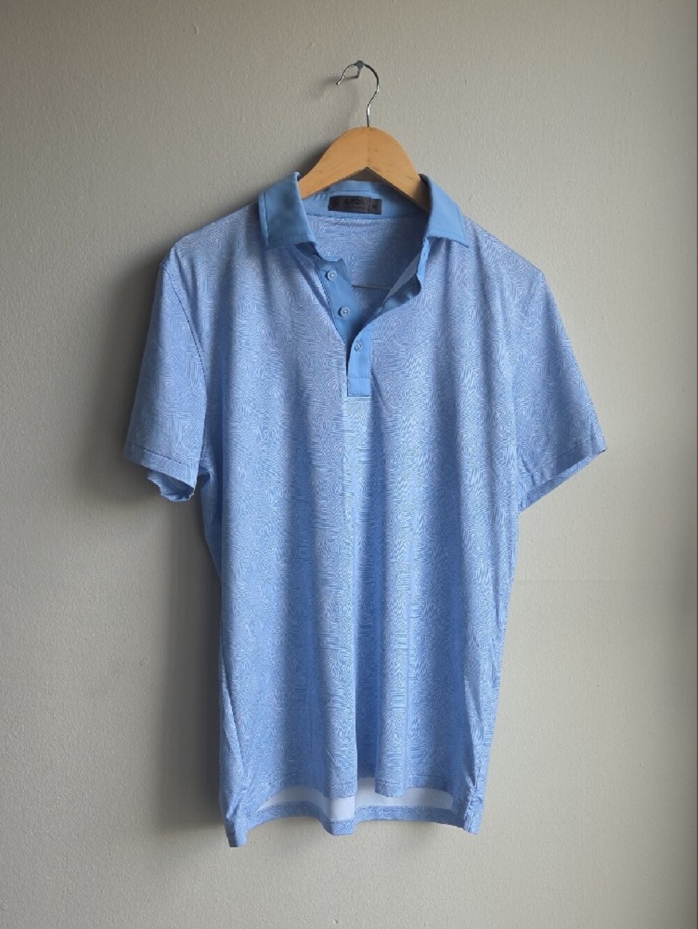 G/FORE Light Blue Patterned Golf Polo